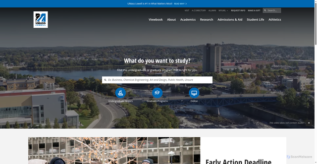 Security scan screenshot of https://www.uml.edu/