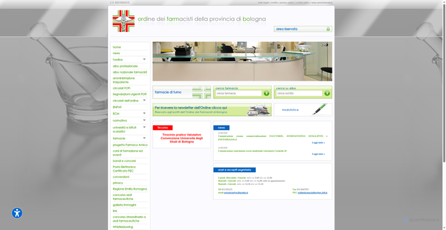Security scan screenshot of https://www.ordfarmbo.it