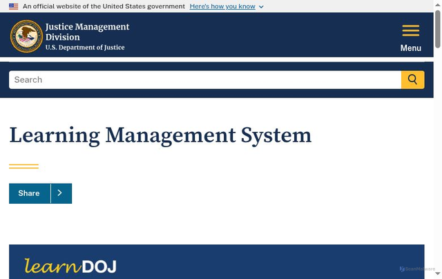 Security scan screenshot of https://www.justice.gov/jmd/learndoj