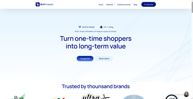 Security scan screenshot of https://bloy.io