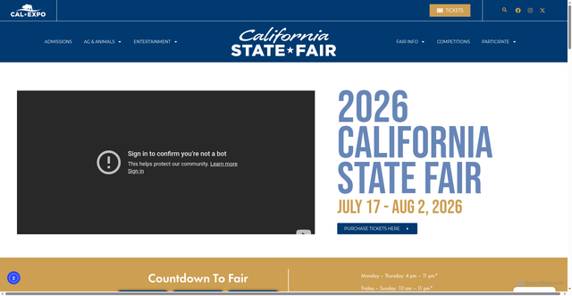 Security scan screenshot of https://castatefair.com/