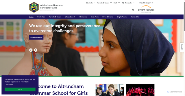 Security scan screenshot of https://aggs.bright-futures.co.uk/