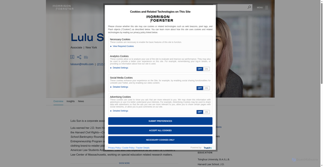 Security scan screenshot of https://www.mofo.com/people/lulu-sun
