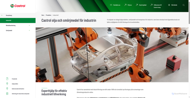 Security scan screenshot of https://castrolindustri.se