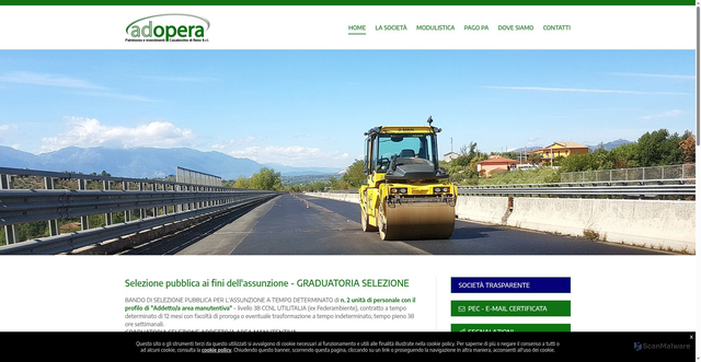 Security scan screenshot of https://www.adoperasrl.it/