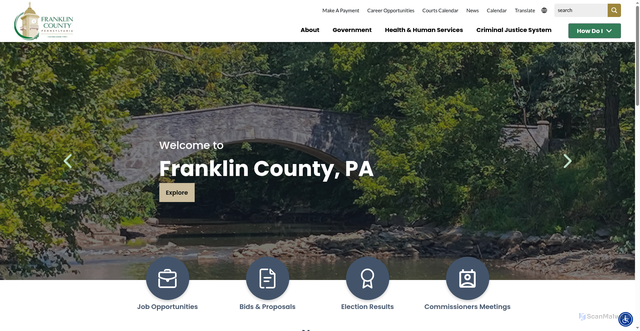 Security scan screenshot of https://franklincountypa.gov
