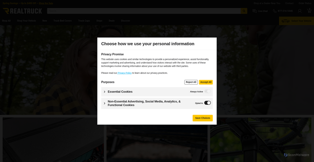 Security scan screenshot of https://realtruck.com/?srsltid=AfmBOor6TvKHxPweIqwEFydFELUdOjL2FimOn5m2LkFnklYhmwYtMpqI