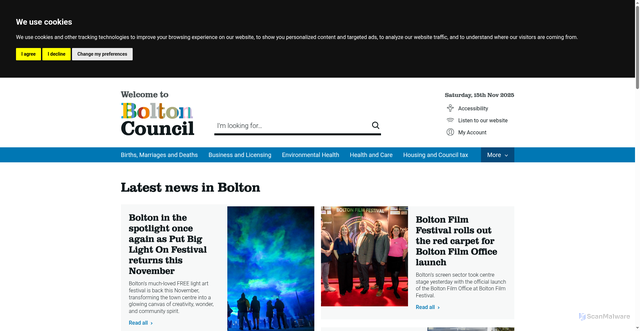 Security scan screenshot of https://www.bolton.gov.uk/