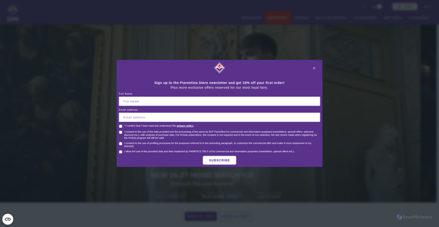 Security scan screenshot of https://www.fiorentinastore.com/us