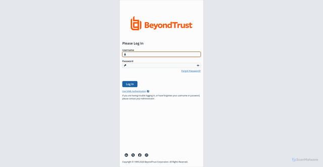 Security scan screenshot of https://d17740.ps.beyondtrustcloud.com