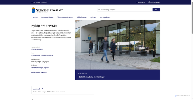 Security scan screenshot of https://www.nykopingstingsratt.domstol.se