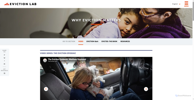 Security scan screenshot of https://evictionlab.org/why-eviction-matters