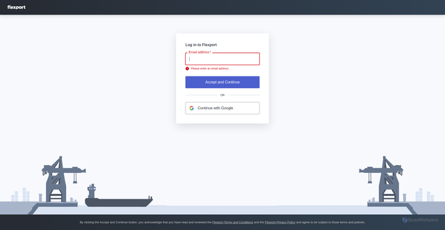 Security scan screenshot of https://app.flexport.com