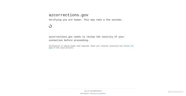 Security scan screenshot of https://azcorrections.gov/