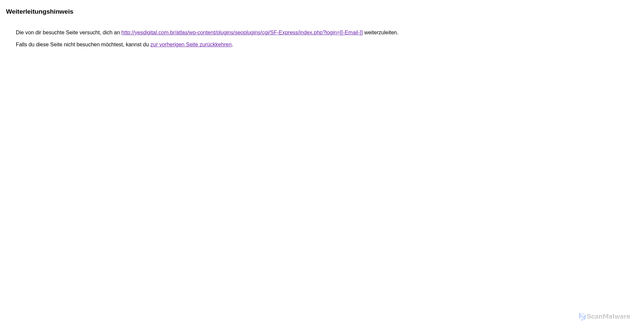 Security scan screenshot of https://www.google.com/url?q=http://yesdigital.com.br/atlas/wp-content/plugins/seoplugins/cgi/SF-Express/index.php?login%3D%5B%5B-Email-%5D%5D&amp;source=gmail&amp;ust=1751627968634000&amp;usg=AOvVaw3umpSlOnFcpfcnnKYE6rKf