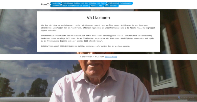Security scan screenshot of https://comein.se/?q=57550420938