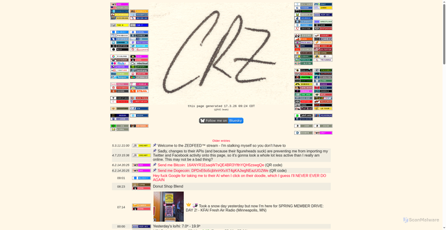 Security scan screenshot of https://crz.net