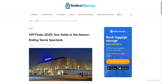 Security scan screenshot of https://radicalstorage.com/travel/atp-finals/