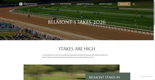 Security scan screenshot of https://www.gideonputnam.com/plan-your-trip/activities-events/belmont-stakes/
