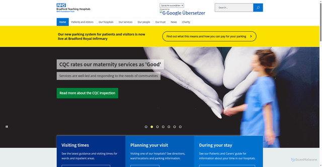Security scan screenshot of https://www.bradfordhospitals.nhs.uk/