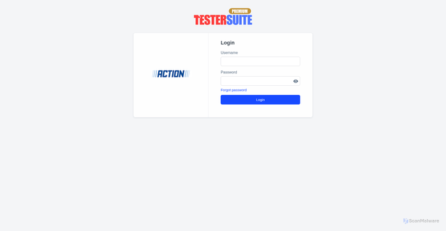 Security scan screenshot of action.testersuite.nl