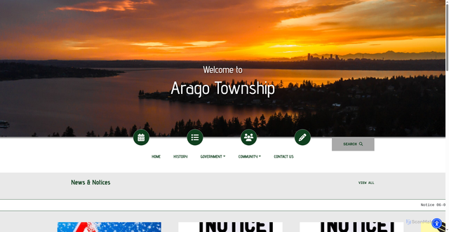 Security scan screenshot of https://aragotownshipmn.gov/