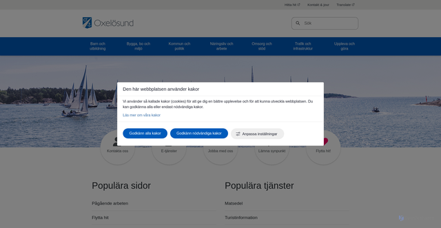 Security scan screenshot of http://www.oxelosund.se