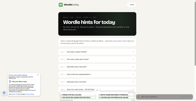 Security scan screenshot of https://wordle.today/wordle-hints
