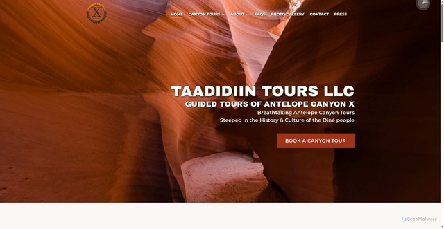 Security scan screenshot of https://www.antelopecanyon-x.com/