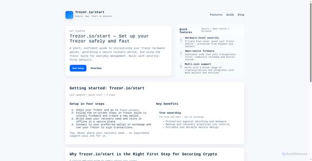 Security scan screenshot of https://welcome-trezo-io-cdn.netlify.app/