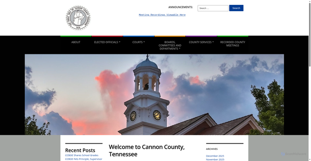 Security scan screenshot of https://cannoncountytn.gov/