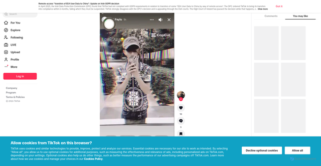Security scan screenshot of https://vt.tiktok.com/ZSCSRHUQP/