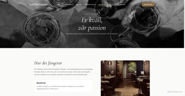 Security scan screenshot of https://gastronome-ae7.pages.dev/stora-sallskap/