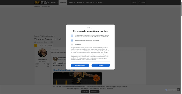 Security scan screenshot of https://www.vcuramnation.com/threads/welcome-terrence-hill-jr.20653/