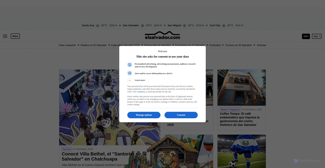 Security scan screenshot of https://www.elsalvador.com/