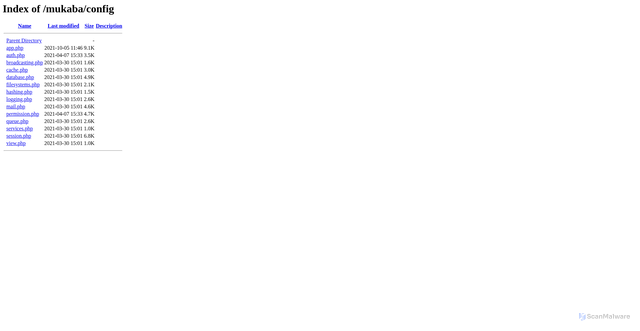 Security scan screenshot of https://clientes.locker.agency/mukaba/config/