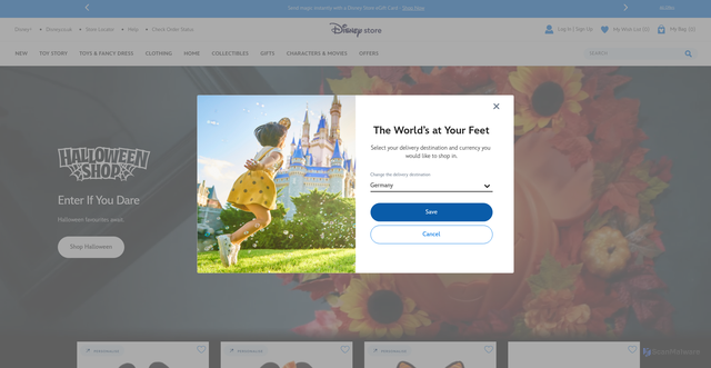 Security scan screenshot of https://www.disneystore.co.uk