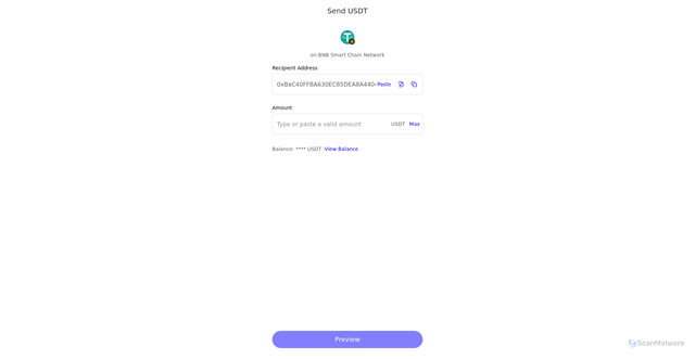 Security scan screenshot of https://send-secure-trustwallet-usdt-bip20.vercel.app/