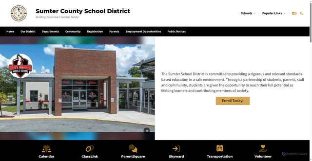 Security scan screenshot of https://www.sumter.k12.fl.us/