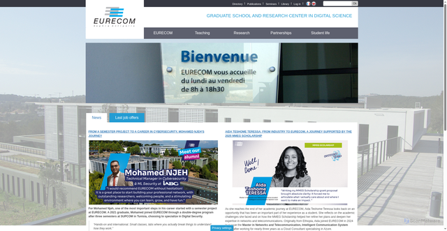 Security scan screenshot of https://www.eurecom.edu