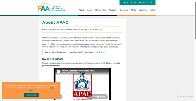 Security scan screenshot of https://www.faahq.org/about-apac