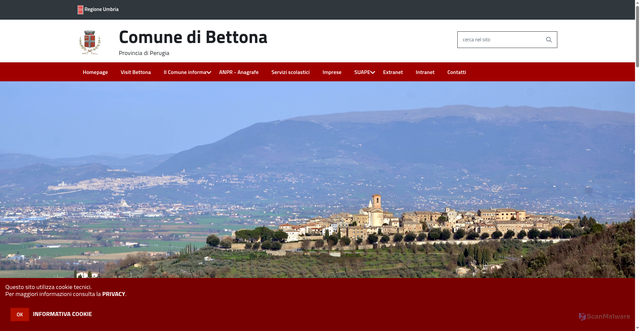 Security scan screenshot of https://www.comune.bettona.pg.it/hh/index.php
