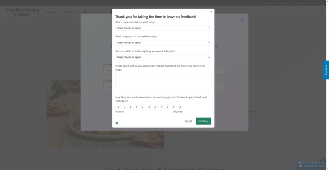 Security scan screenshot of https://www.verybestbaking.com/
