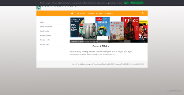 Security scan screenshot of https://arspolona.com.pl