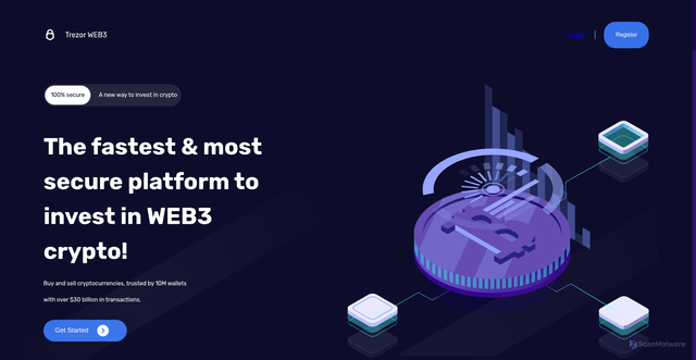 Security scan screenshot of https://www.trezornetwork.com/