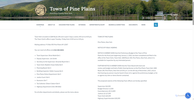 Security scan screenshot of https://www.pineplains-ny.gov/