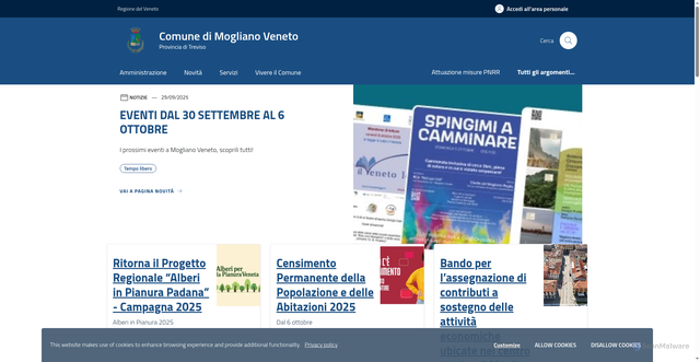 Security scan screenshot of https://www.comunemoglianoveneto.it/home