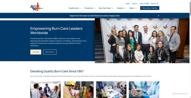 Security scan screenshot of https://ameriburn.org
