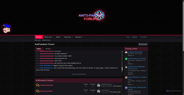 Security scan screenshot of antifandom.org
