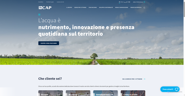 Security scan screenshot of https://www.gruppocap.it/